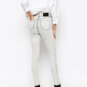 Waven Snow Grey Anika Acid Wash Jeans